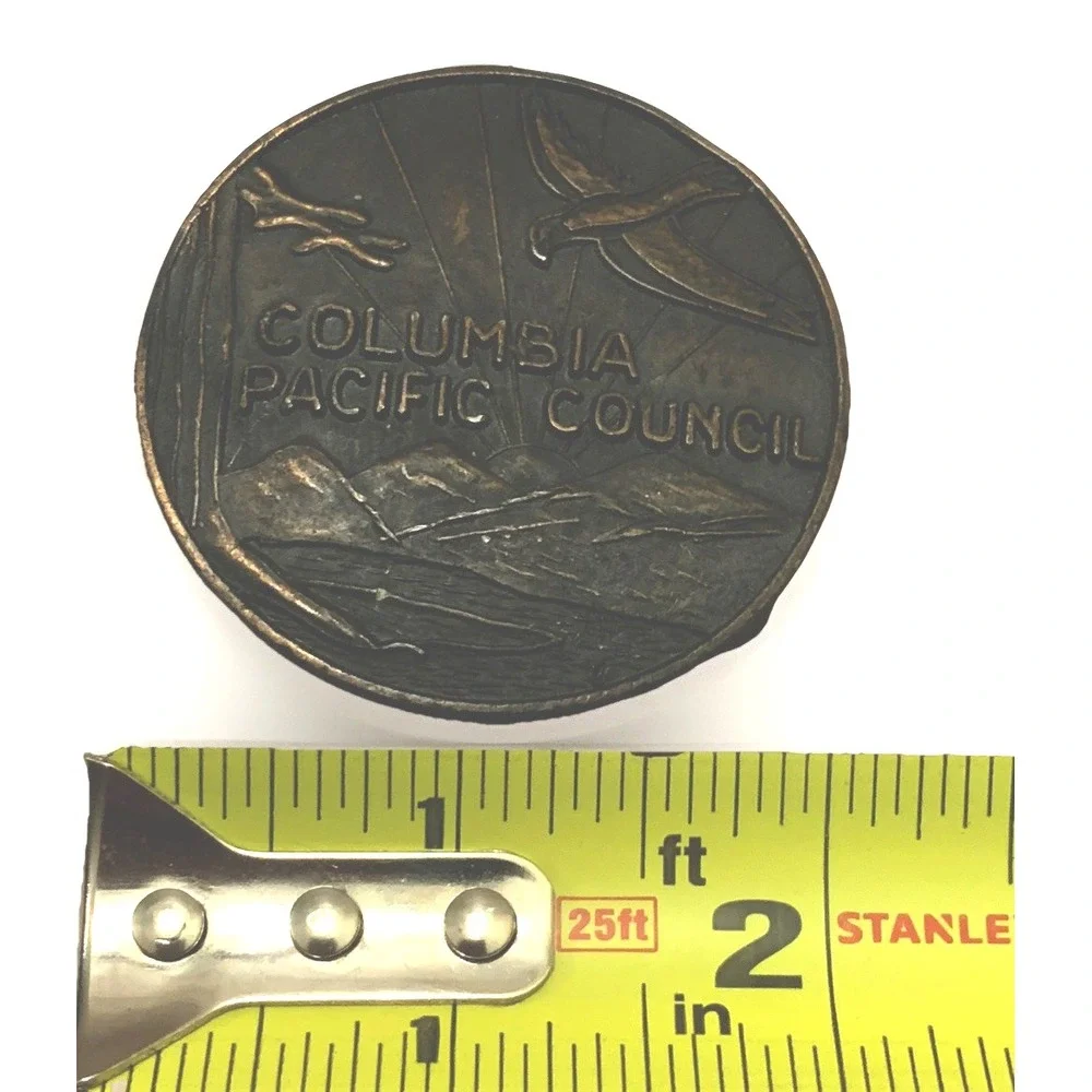 VTG Boy Scout Belt Buckle Eagle Americana Brass Retro Scouts USA Western Rustic